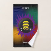 完パーソナライズされた全300ゲームボーリングタオル ハンドタオル (ハンドタオル)