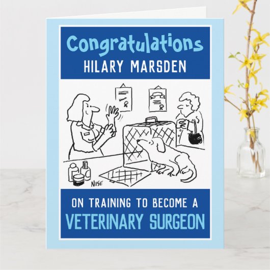 完了した獣医外科医のトレーニング カード (黄色い花)