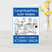 完了した獣医外科医のトレーニング カード (黄色い花)