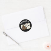 完了した私おもしろいウンチプンダークBG ラウンドシール (封筒)