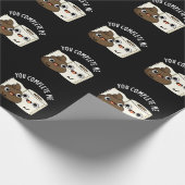 完了した私おもしろいウンチプンダークBG ラッピングペーパー (角)