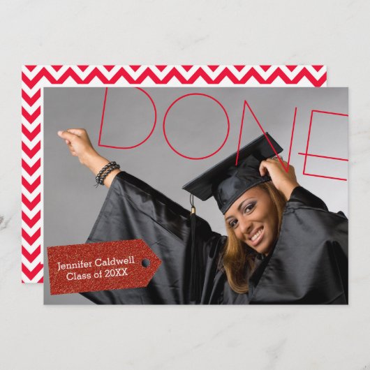 完了写真-卒業パーティー招待状 招待状 (正面/裏面)