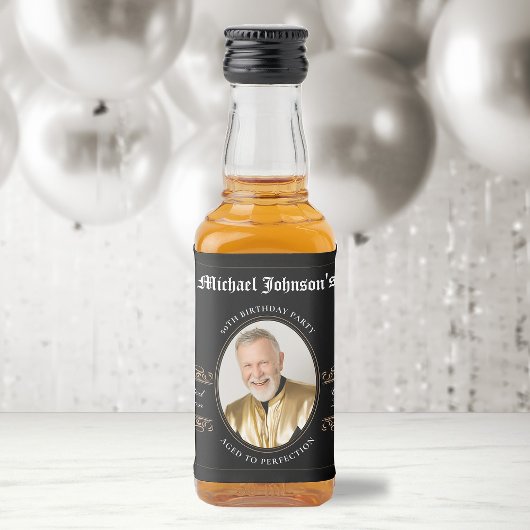 完備クラシック50誕生日に達したヴィンテージ リキュールボトルラベル