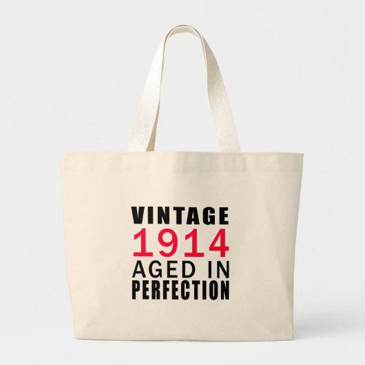 完全さで老化する1914のヴィンテージ ラージトートバッグ (正面)