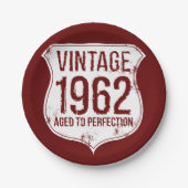 完全さに老化するヴィンテージ1962 ペーパープレート (正面)