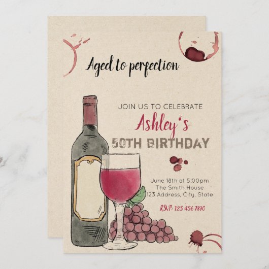 完全さの招待に老化させる 招待状 (正面/裏面)