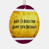 完全さの第70誕生日のオーナメントに老化させる セラミックオーナメント (右)