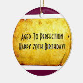 完全さの第70誕生日のオーナメントに老化させる セラミックオーナメント (左)