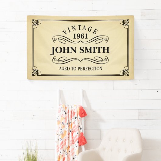 完全さの誕生日に老化するヴィンテージ 横断幕 (インサイチュ)