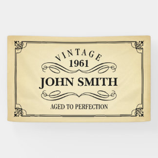 完全さの誕生日に老化するヴィンテージ 横断幕