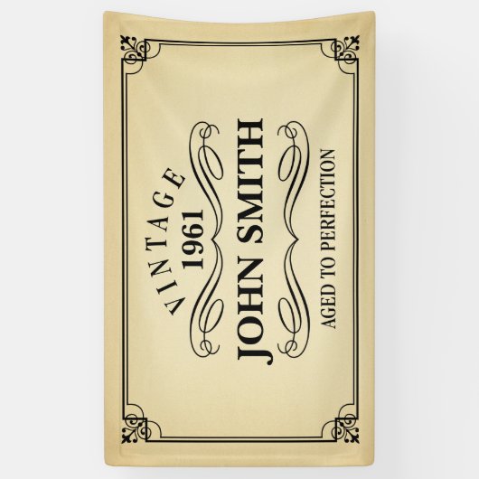 完全さの誕生日に老化するヴィンテージ 横断幕 (縦)