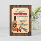 完全さの誕生日のウィスキーのシガーの招待に老化させる 招待状 (スタンド正面)