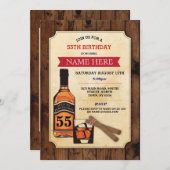 完全さの誕生日のウィスキーのシガーの招待に老化させる 招待状 (正面/裏面)