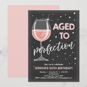 完全さの誕生日のワインの大人の誕生日に老化させる 招待状