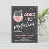 完全さの誕生日のワインの大人の誕生日に老化させる 招待状 (スタンド正面)