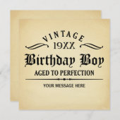 完全さの誕生日の招待に老化するヴィンテージのウィスキー 招待状 (正面/裏面)
