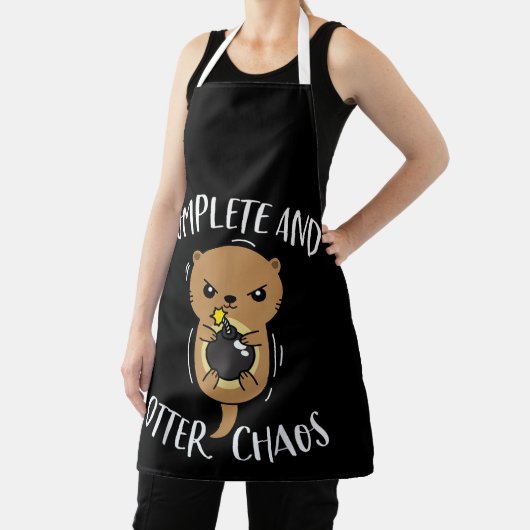 完全とオッターカオスおもしろいかわいい海オッタープン エプロン (インサイチュ)