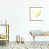 完全なはっきりした金ゴールドハート 箔ポスター