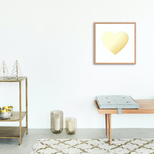 完全なはっきりした金ゴールドハート 箔ポスター