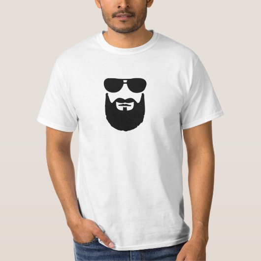 完全なひげのサングラス Tシャツ (正面)