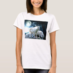 完全なオオカミの月の長袖のワイシャツ Tシャツ