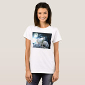 完全なオオカミの月の長袖のワイシャツ Tシャツ (正面フル)