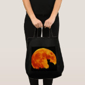 完全なオレンジ月の猫 トートバッグ (正面(商品))