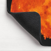 完全なオレンジ月の猫 マウスパッド (コーナー)