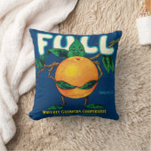 完全なオレンジWaverlyフロリダのヴィンテージのラベルの芸術 クッション (ブランケット)