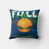 完全なオレンジWaverlyフロリダのヴィンテージのラベルの芸術 クッション (裏面)