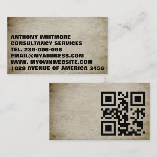完全なカスタム寺院を選択する背景QRコードバス 名刺 (正面/裏面)