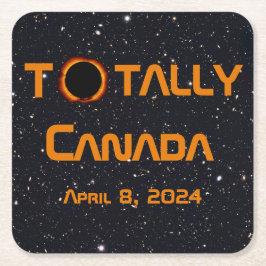 完全なカナダ2024年太陽のEclipse スクエアペーパーコースター