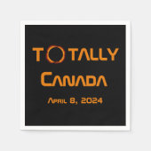 完全なカナダ2024年太陽のEclipse スタンダードカクテルナプキン (正面)