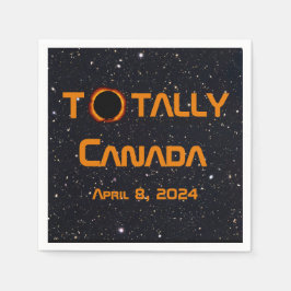 完全なカナダ2024年太陽のEclipse スタンダードカクテルナプキン