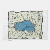 完全なタホ湖区域の地図 キッチンタオル (横)