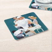 完全なトリートメント スクエアペーパーコースター (アングル)