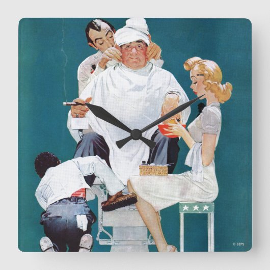 完全なトリートメント スクエア壁時計 (正面)