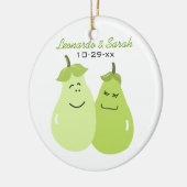 完全なナシのカップルの円のカスタムなオーナメント セラミックオーナメント (左)