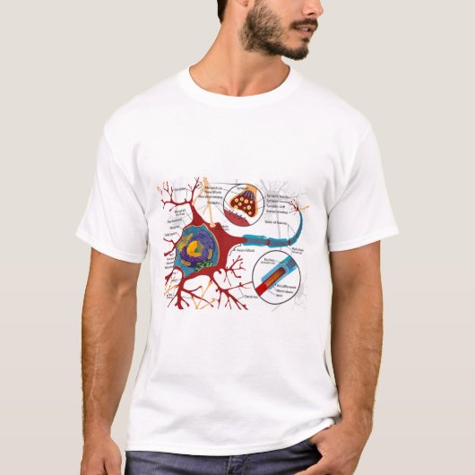 完全なニューロン細胞神経神経系の図 Tシャツ (正面)