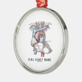 完全なハートの内部(解剖イラストレーション) メタルオーナメント (左)