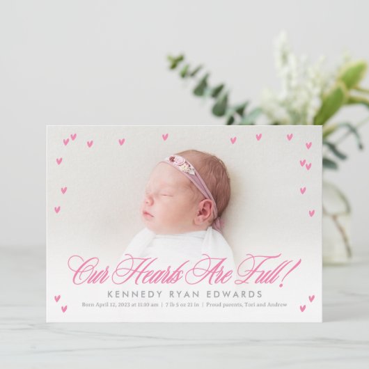 完全なハートモダンベビーの誕生発表 シーズンカード (スタンド正面)