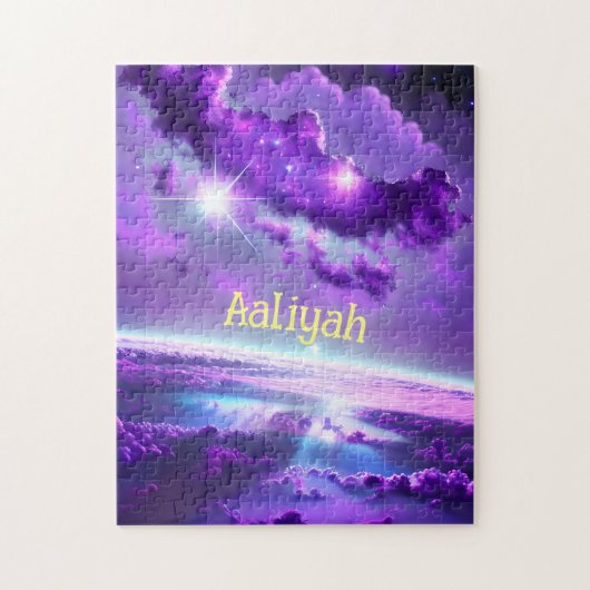 完全なファンタジー紫色の眩しい宇宙 ジグソーパズル (縦)