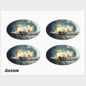 完全なブロードサイドシールの発射 楕円形シール (シート)