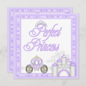 完全なプリンセスのベビーシャワーのコーチおよび城 招待状 (正面/裏面)