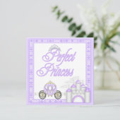 完全なプリンセスのベビーシャワーのコーチおよび城 招待状 (スタンド正面)