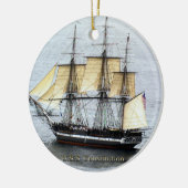 完全なマスクのUSS憲法 セラミックオーナメント (左)