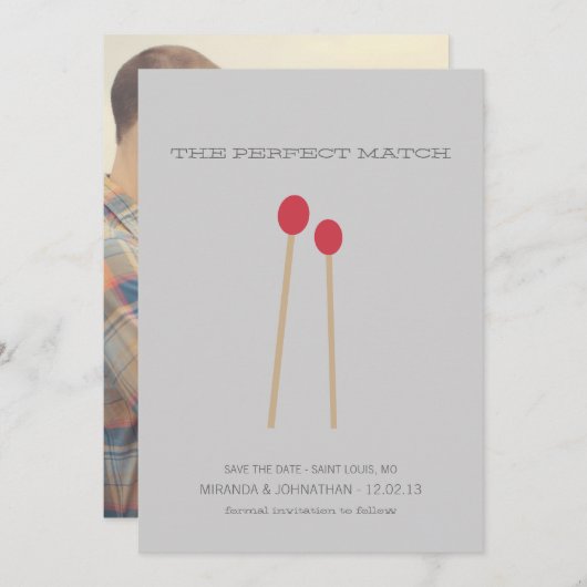 完全なマッチの写真の保存日付の招待 セーブザデート (正面/裏面)