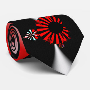 完全なマンデルブロットの黒と赤の美しいデザイン ネクタイ