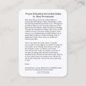 完全なメリーに米国を委託する祈りの言葉 名刺 (裏面)