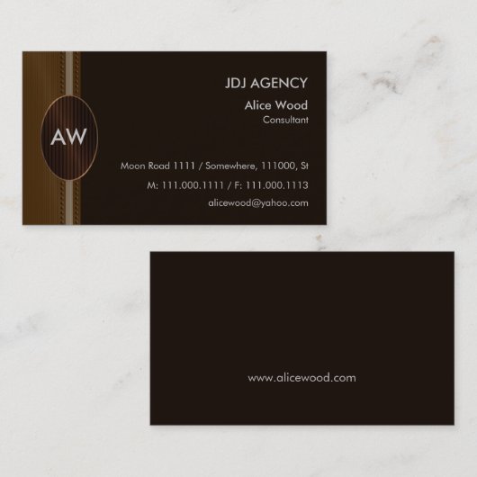 完全なモノグラム| 名刺 (正面/裏面)